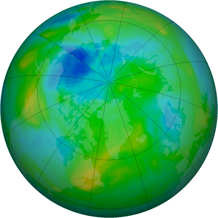Arctic ozone map for 01 September 1991